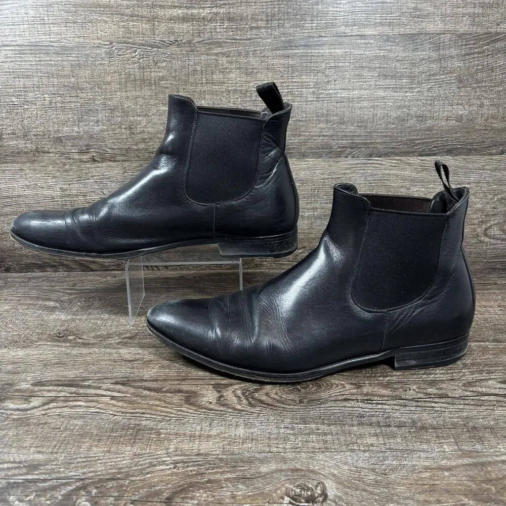Suitsupply Chelsea Boots Men's 10.5 Black Leather Pull On Made Italy FW141150